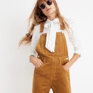 Madewell Straight Leg Corduroy Overalls Tan Never Worn M